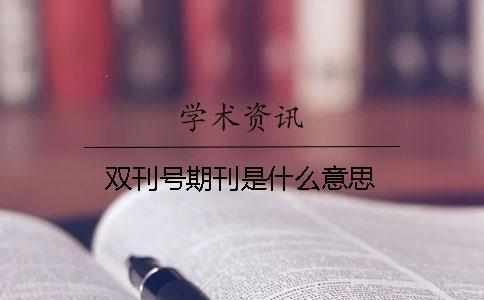 雙刊號(hào)期刊是什么意思